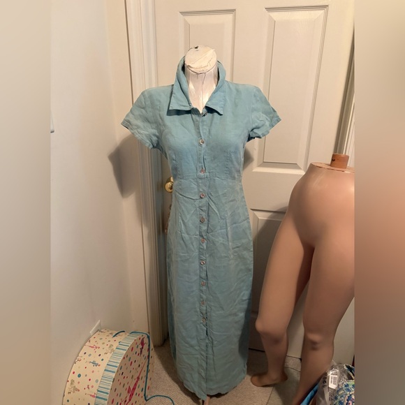 Tsd Dresses & Skirts - TSD Elegant mint XS  Button-Down Dress $115 100% hemp
